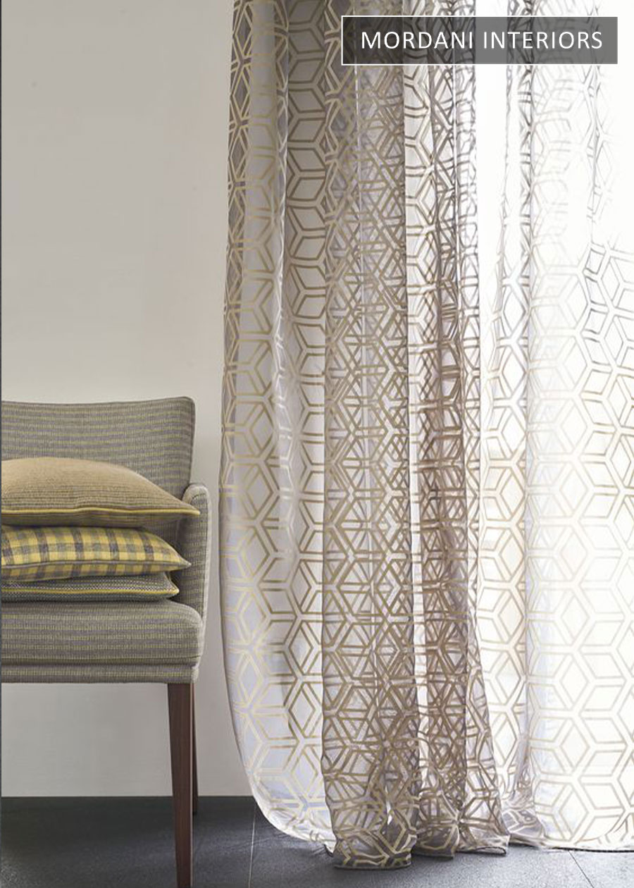 Hexagon Geometric Sheer Curtains