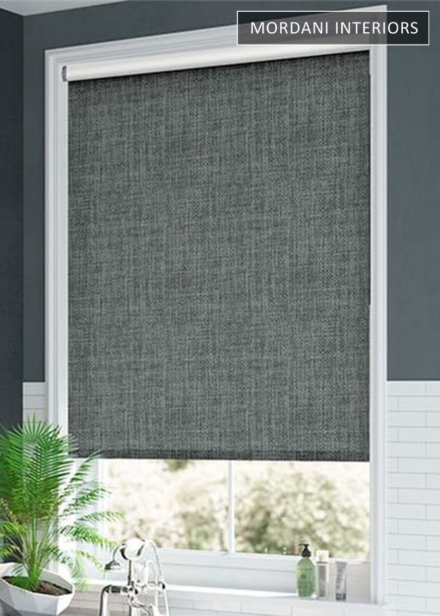 Santorini Grey Premium Blackout Window Roller Blinds 