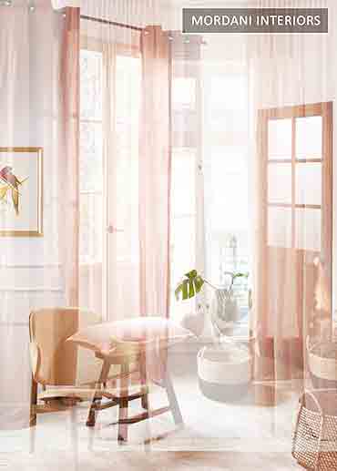 GM Soft Pink Linen Window Curtains