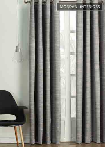 Grey Horizontal Textured Cotton Curtain