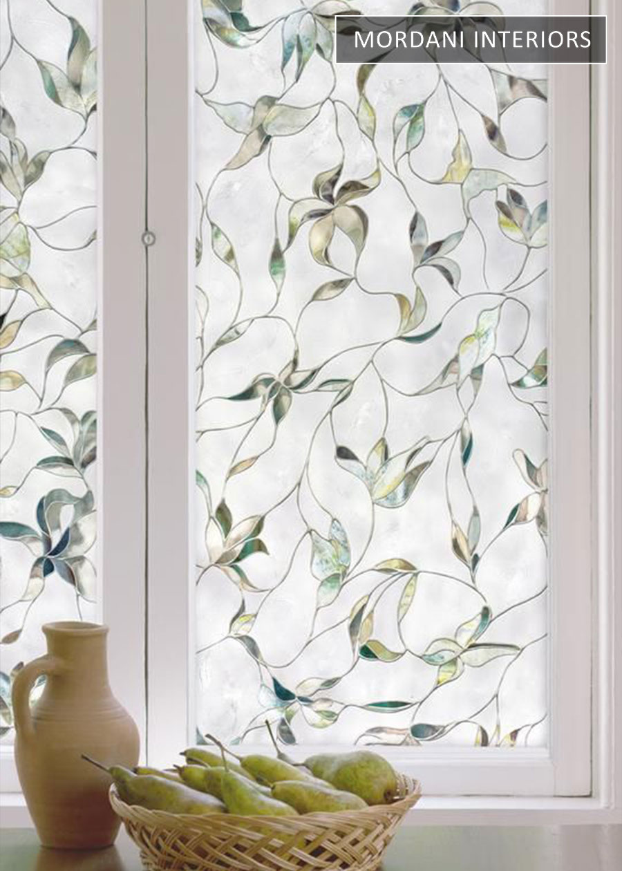 Botanical Etched Window Glass Film