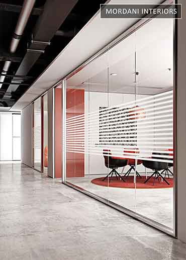 Fine Stiped Office Partition Glass Film