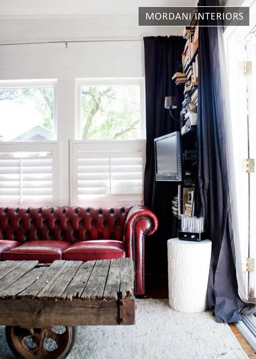 Blood Red Genuine Italian Leather Upholstery