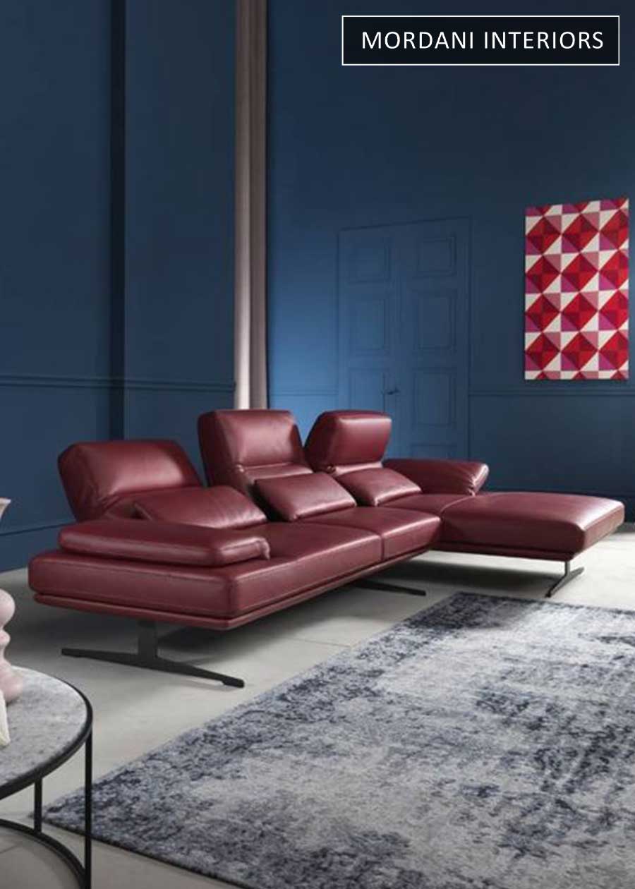 Burgandy Genuine Italian Leather Upholstery