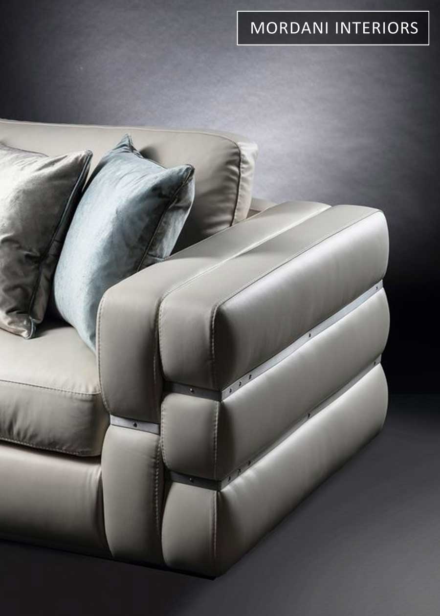 Cloud Grey Genuine Italian Leather Upholstery