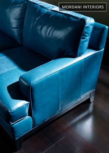 Cobalt Blue Genuine Italian Leather Upholstery