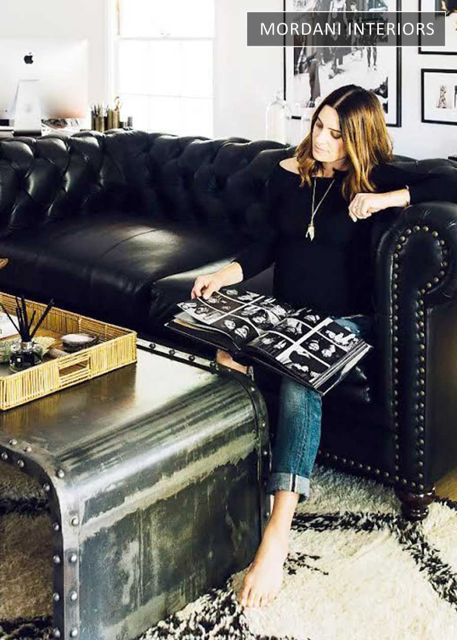 Jade Black Genuine Italian Leather Upholstery