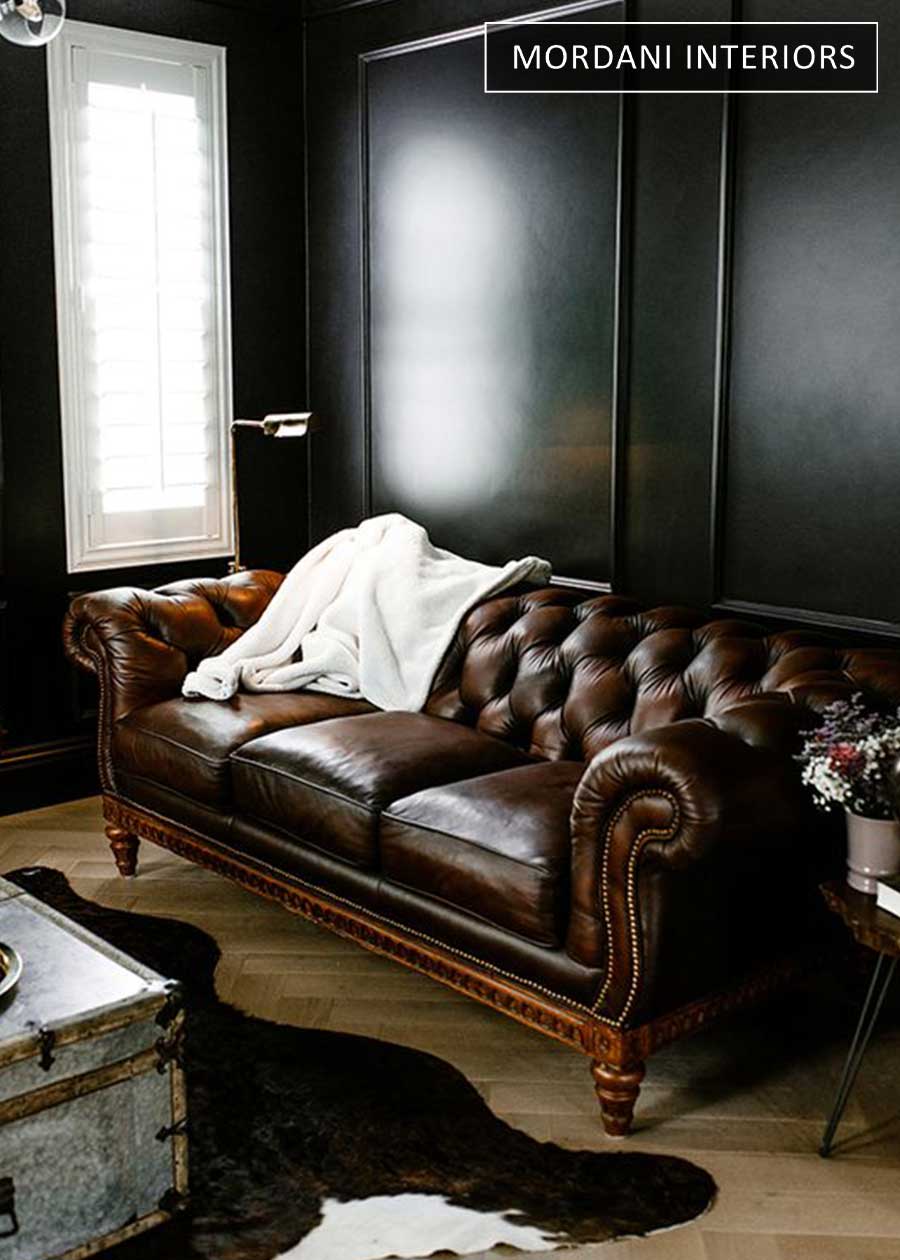 Vintage Brown Genuine Italian Leather Upholstery