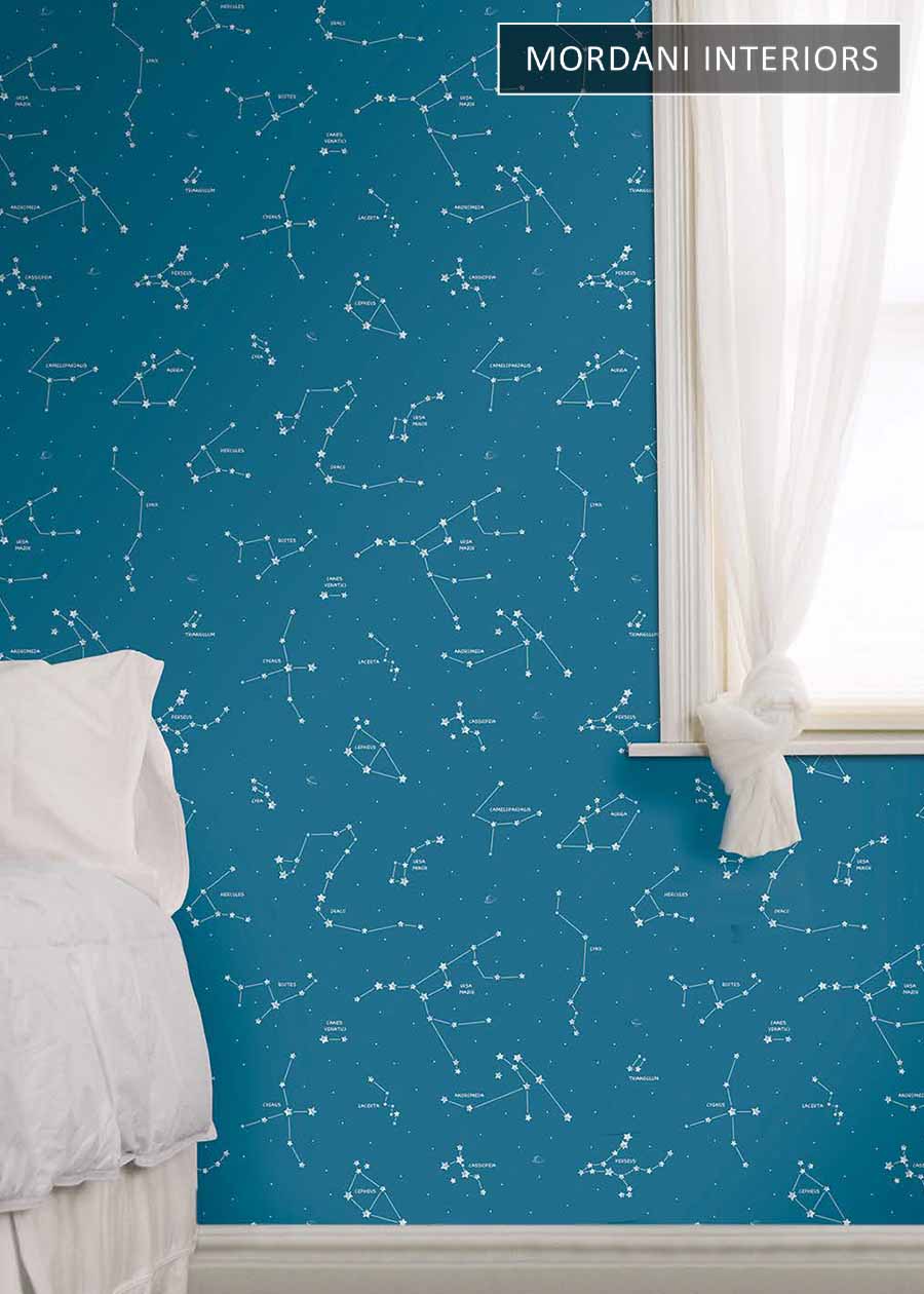 Kids Blue Wallpaper | Mordani Interiors