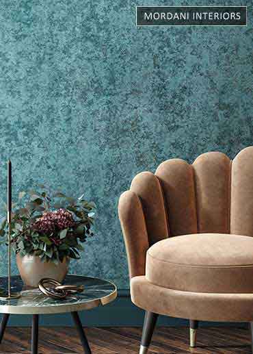 Metallic Turquoise Heavy Textured Wallpaper.