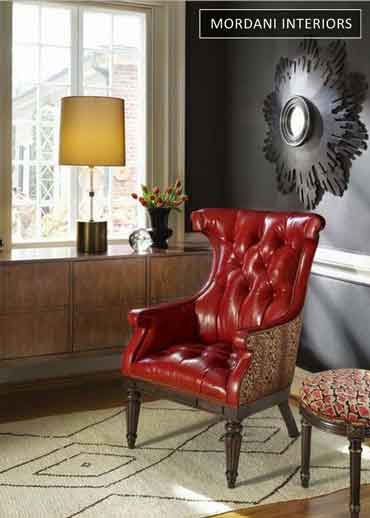 Deep Cheery Red Leather Upholstery
