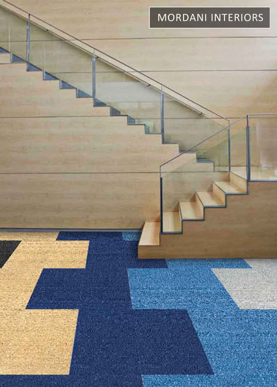 Navy blue Yellow Magical Heritage Carpet Tiles