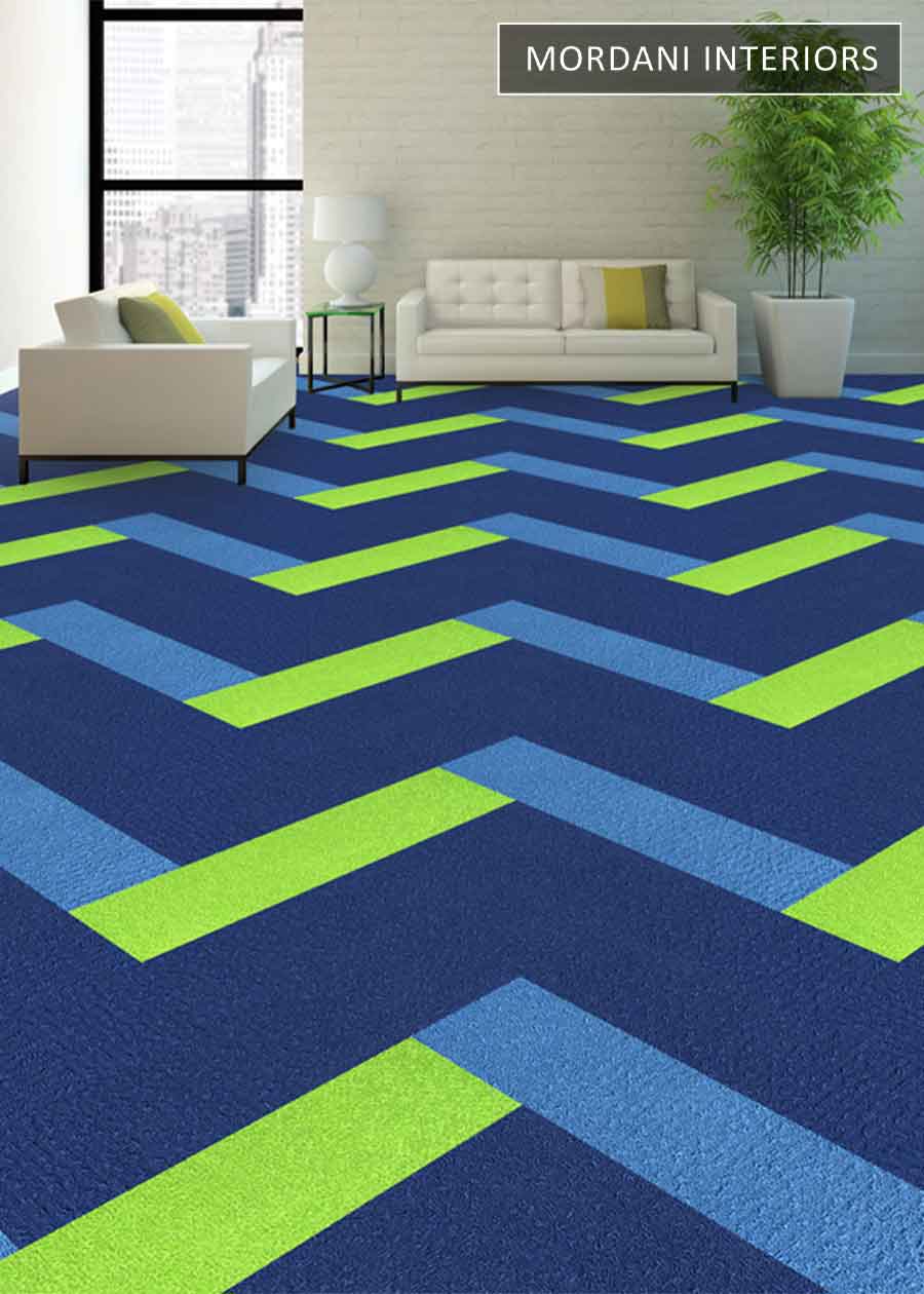  Green & Navy blue Magical Heritage Carpet Tiles