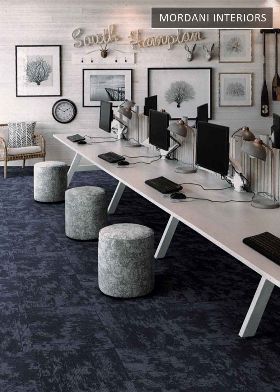 Dark Blue & Grey Mandate  Heritage Carpet Tiles