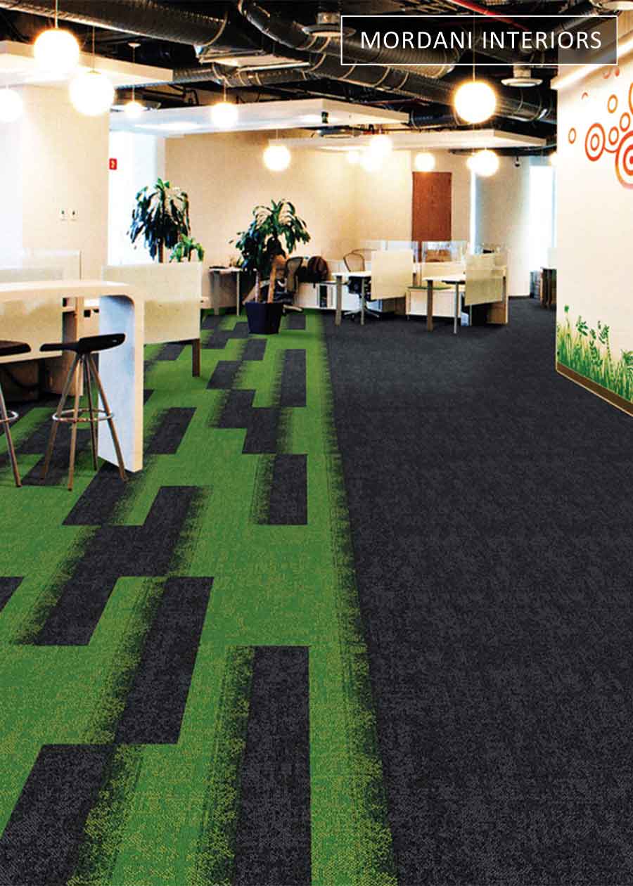 Dark Grey & Green Mandate  Heritage Carpet Tiles