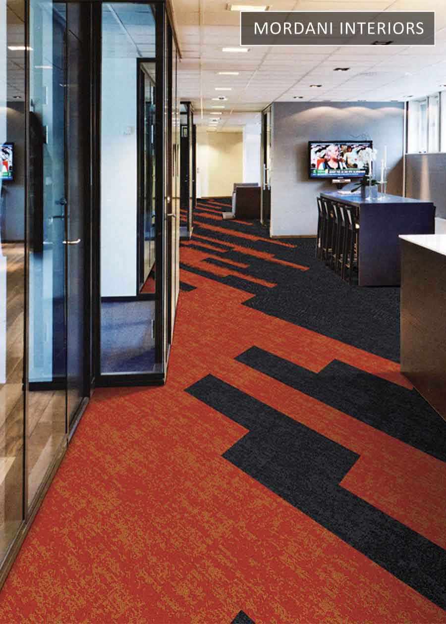 Black & Red Mandate  Heritage Carpet Tiles