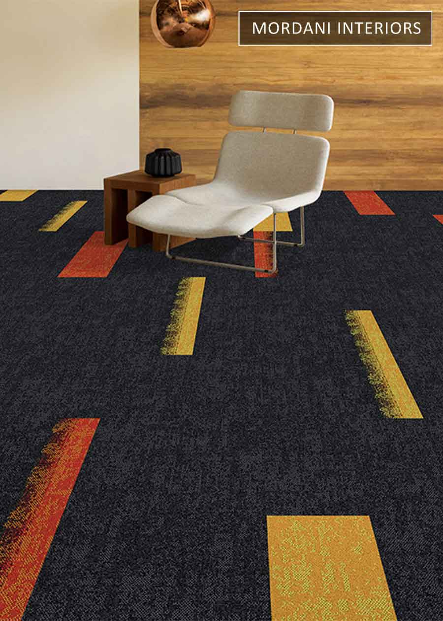Red Black & Yellow Mandate  Heritage Carpet Tiles