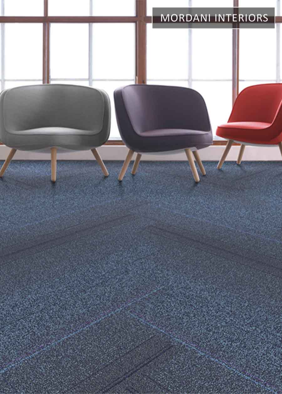 Grey & Navy blue Melody Heritage Carpet Tiles