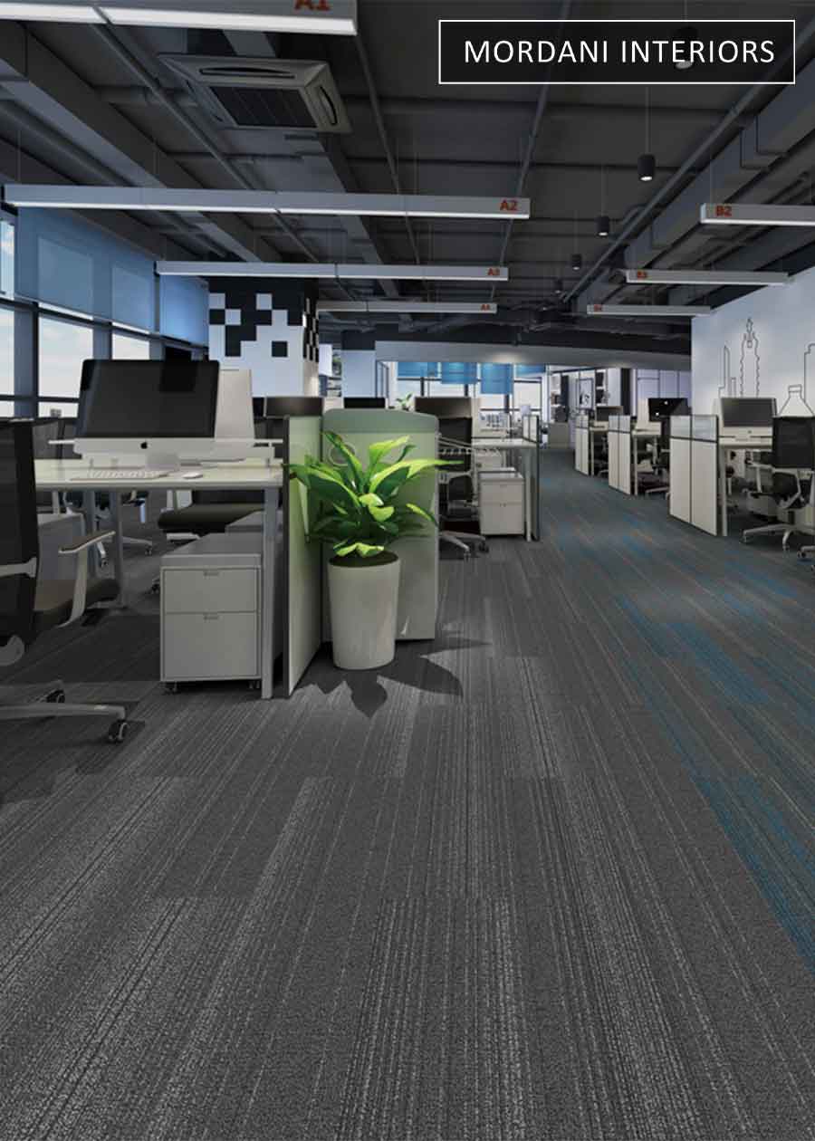Blue & Dark Grey Melody Heritage Carpet Tiles