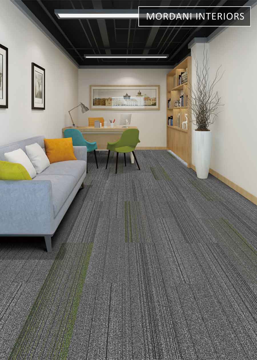 Grey & Moss Green Melody Heritage Carpet Tiles
