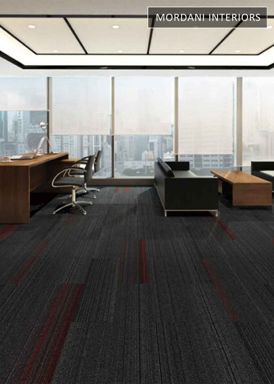 Dark Grey & Red Melody Heritage Carpet Tiles