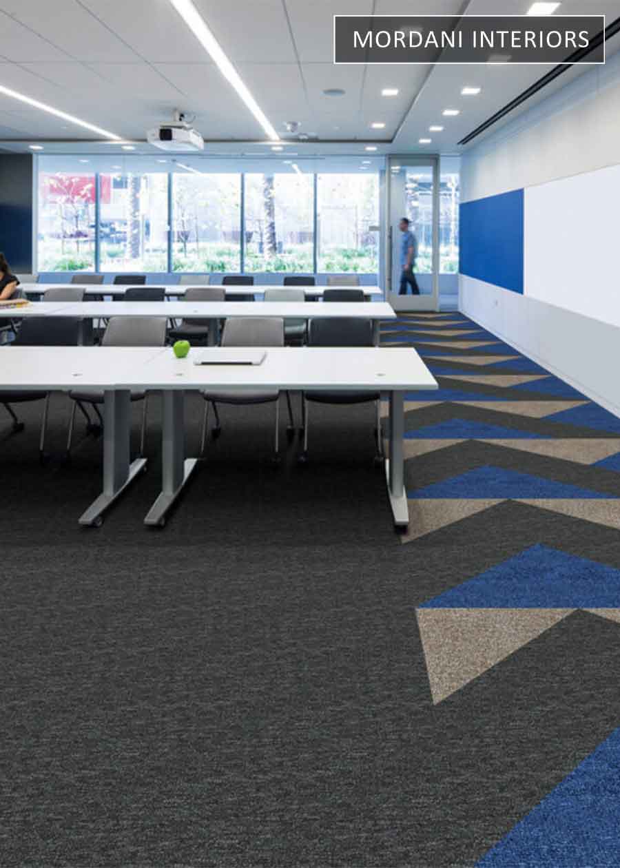 Blue & Cream & Dark Grey Miko Air Heritage Carpet Tiles