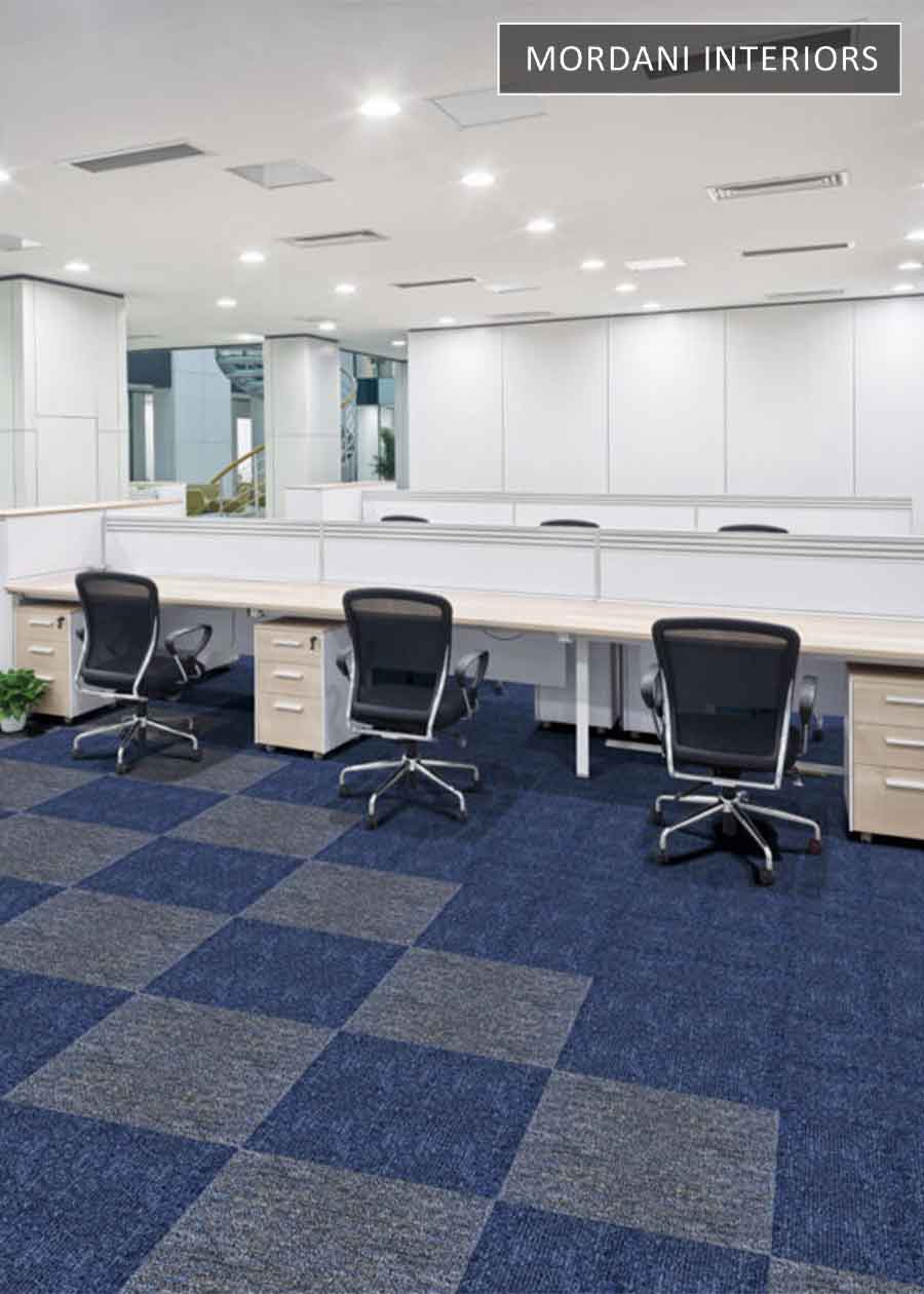 Grey & Navy blue Miko Air Heritage Carpet Tiles