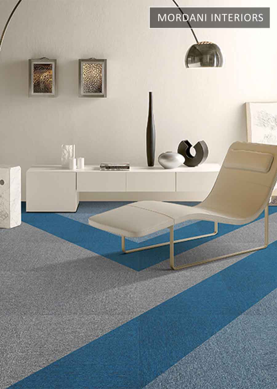 Blue & Silver Grey  Miko Air Heritage Carpet Tiles