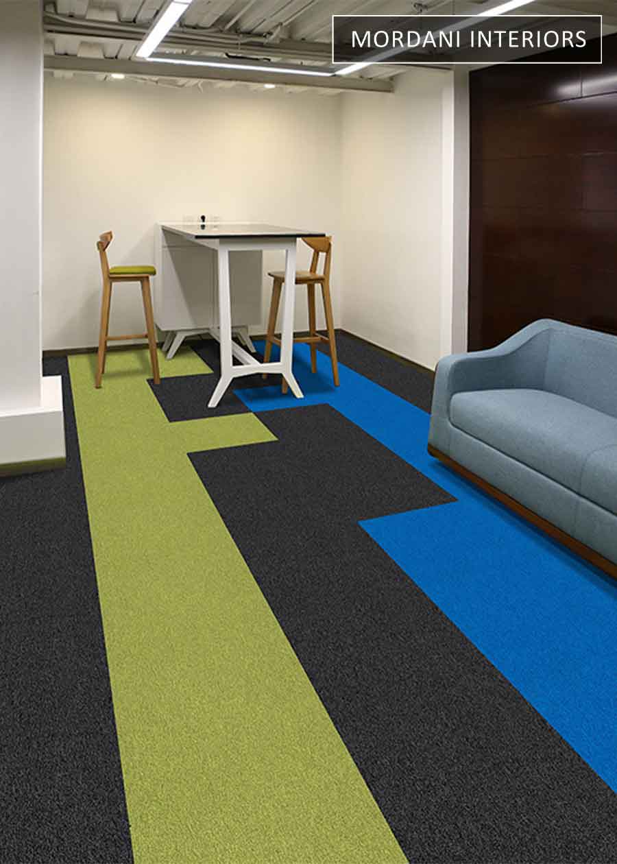 Blue & Dark Grey & Green T-Hex Heritage Carpet Tiles