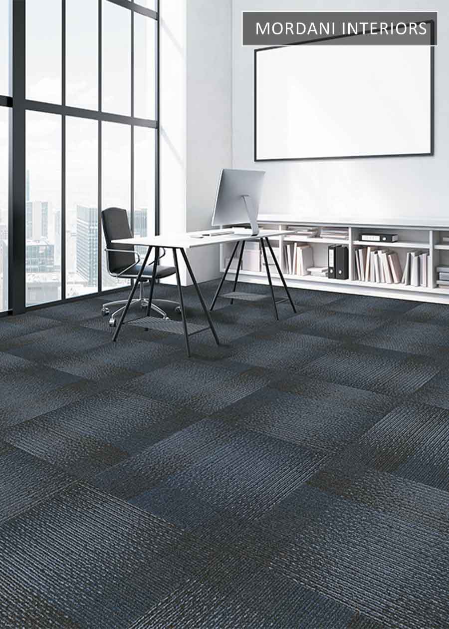 Black & Navy blue Topaz Heritage Carpet Tiles