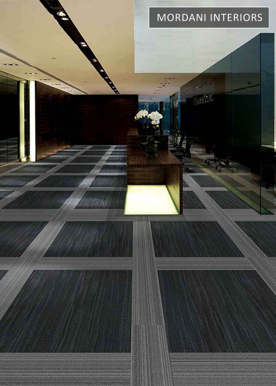 Black & Silver Grey Topaz Heritage Carpet Tiles