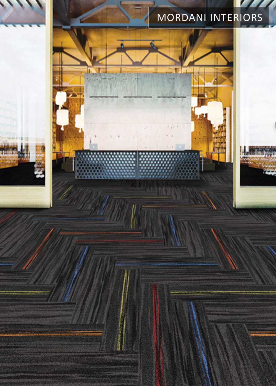 Dark Grey & Orange & Red Topaz Heritage Carpet Tiles
