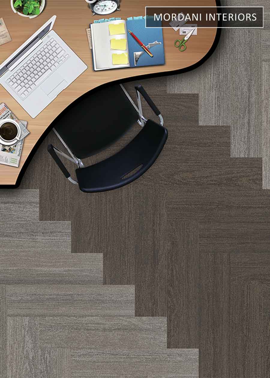 Dark Brown & Grey Topaz Heritage Carpet Tiles