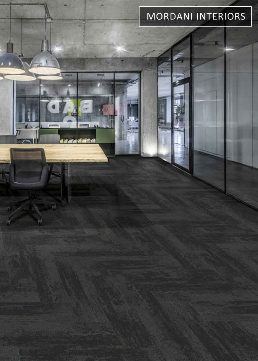 Black & Dark Grey Topaz Heritage Carpet Tiles