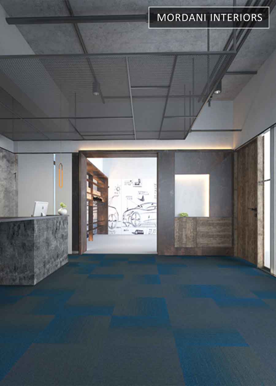 Dark Grey & Royal Blue Topaz Heritage Carpet Tiles