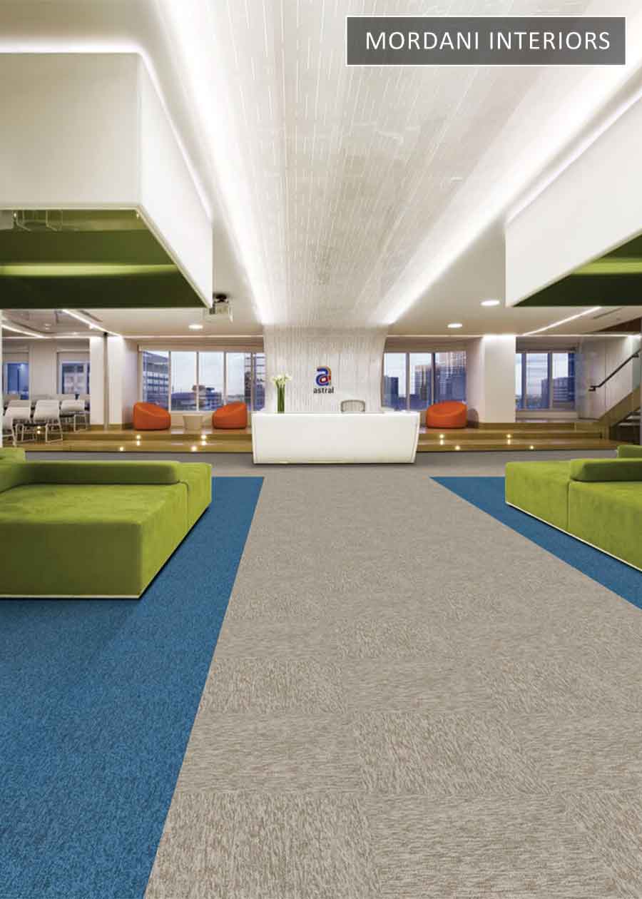 Blue & Cream Traffic Heritage Carpet Tiles