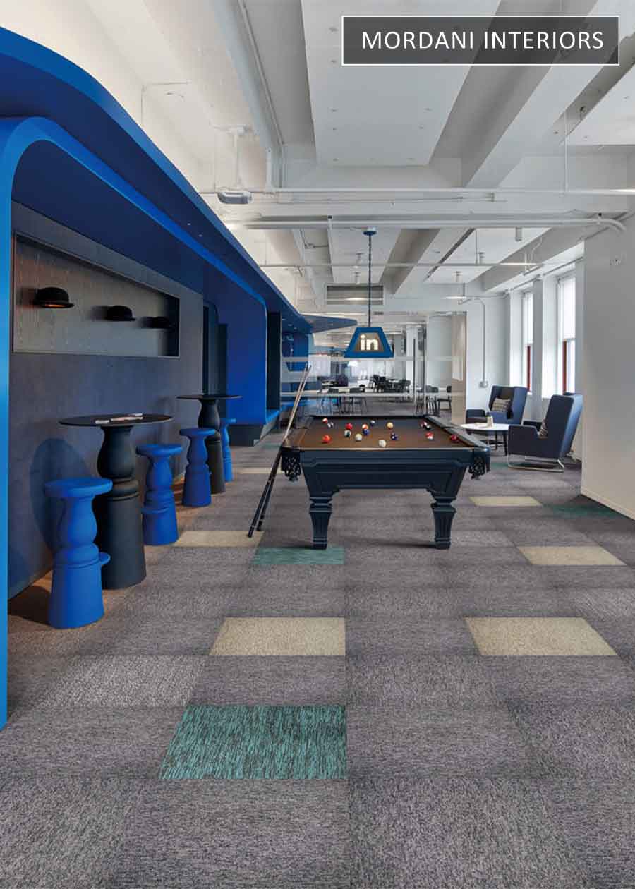 Cream & Grey & Sky Blue Traffic Heritage Carpet Tiles