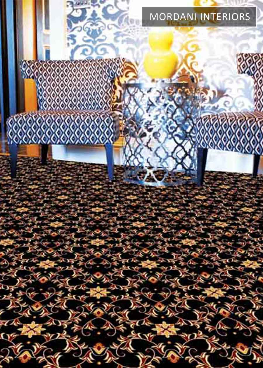 Black Hego Ethnic Wall to Wall Carpet