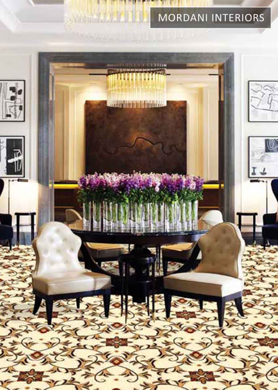 Cream Hego Ethnic Wall to Wall Carpet