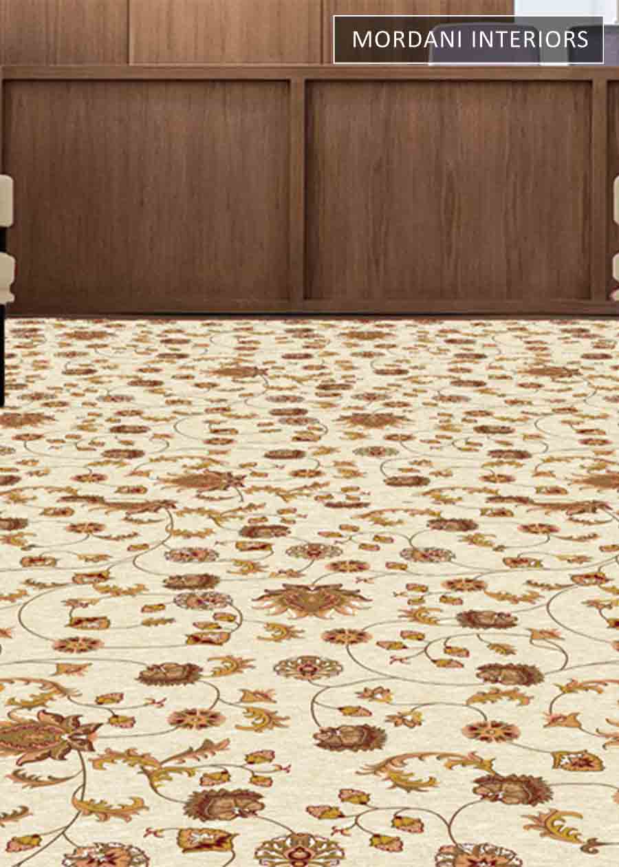 Cream Hego Flora Wall to Wall Carpet