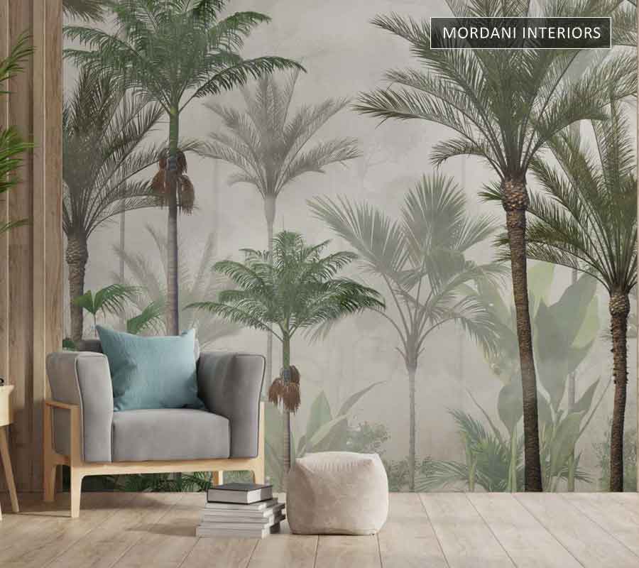 GREEN RETRO TROPICAL WALL MURALS _ M