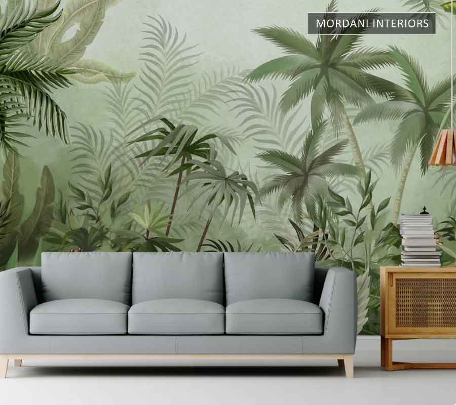 GREEN PALM TREE TROPICAL WALL MURALS _ M