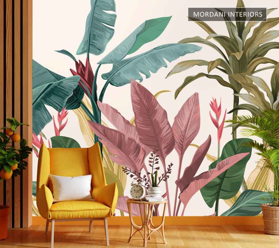SEAMLESS & BANANA LEAVES TROPICAL WALL MURALS _ M