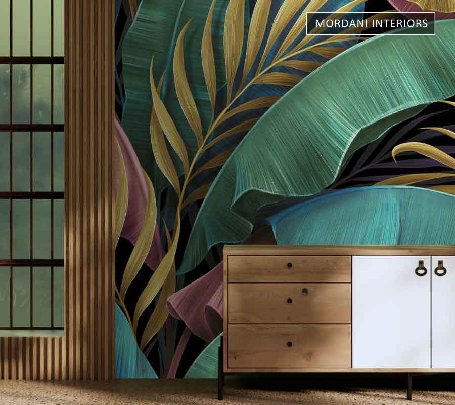 COLOURFUL LEAFS TROPICAL WALLMURALS _ M