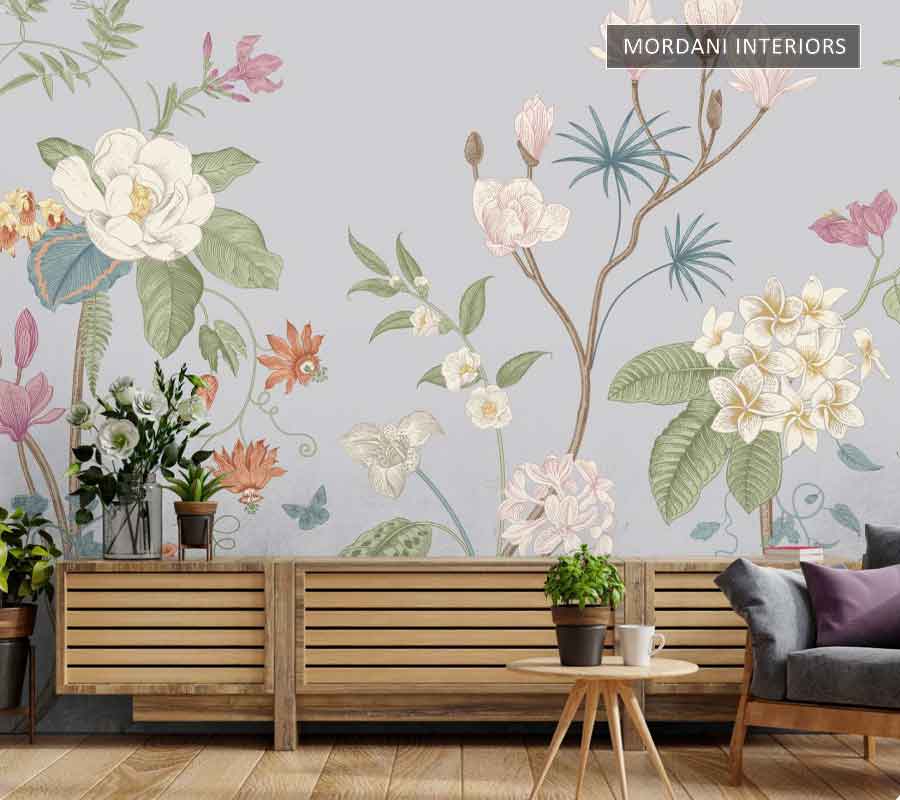 ELEGANT  WILDFLOWERS TROPICAL WALL MURALS _ M