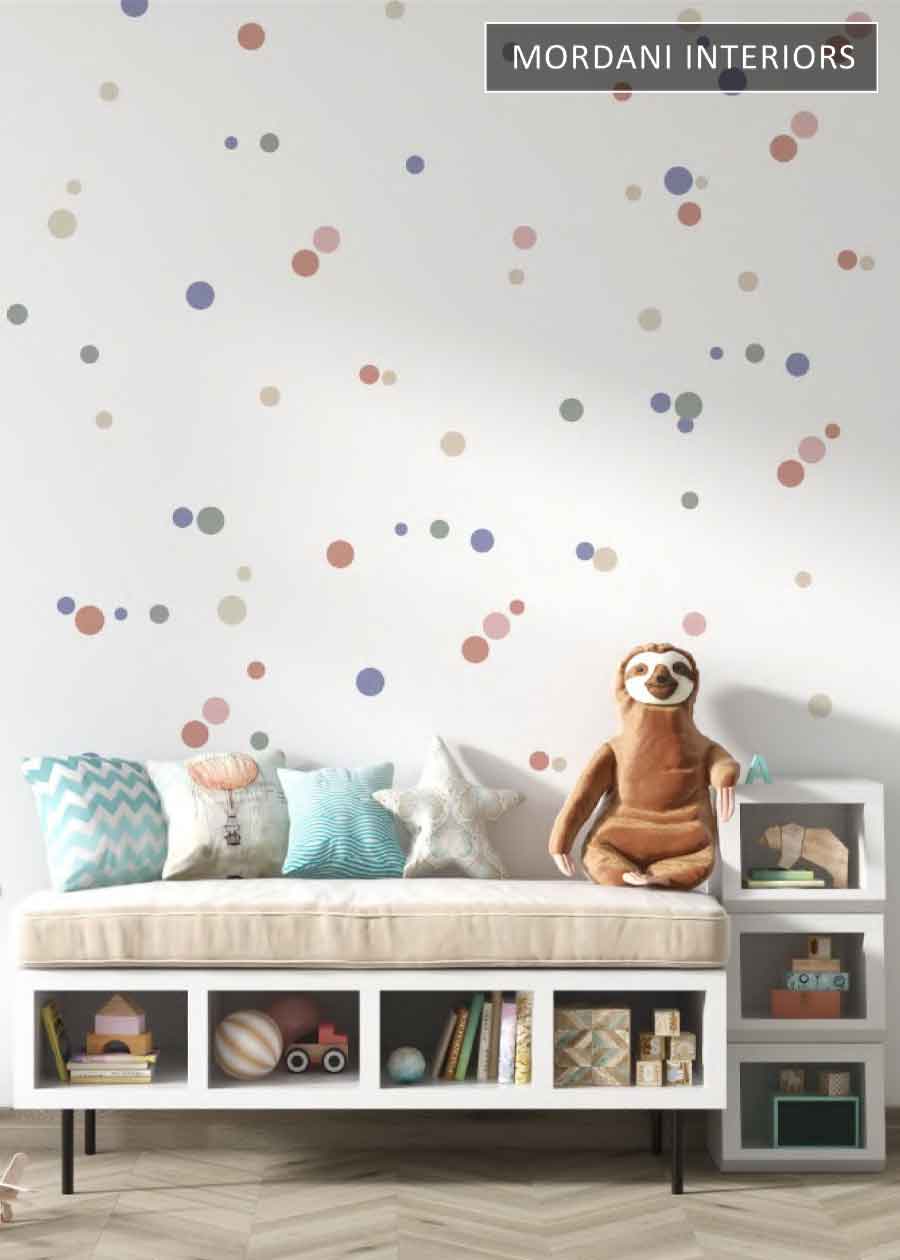 NEUTRAL POLK DOTS KIDS WALL MURALS _ D