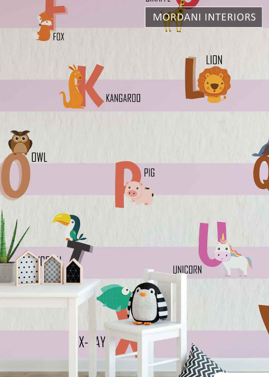 RADIONICS ALPHABET SHAPED KIDS WALL MURALS _ D