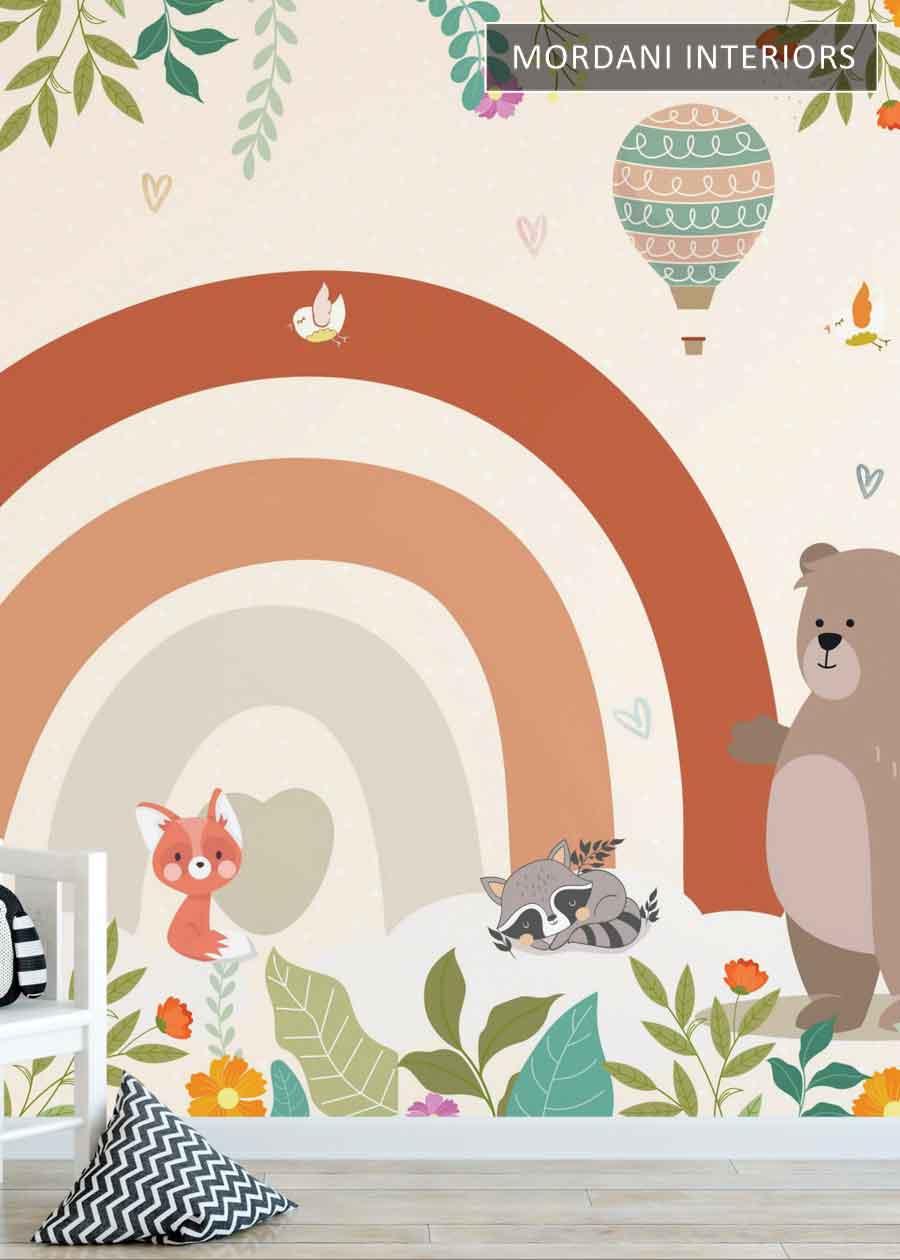 RAINBOW TEDDY KIDS WALL MURALS _D
