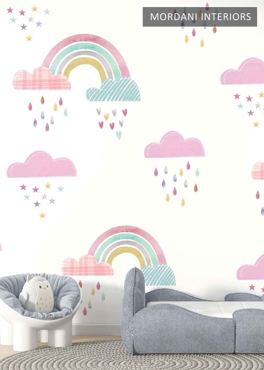 COLOURFUL CLOUDY KIDS WALL MURALS _ K