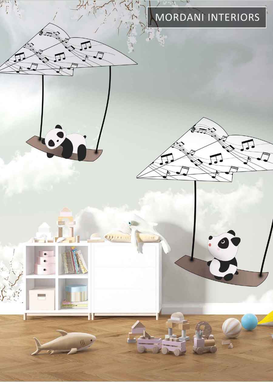 PANDA IN THE AIR KIDS WALL MURALS _ D